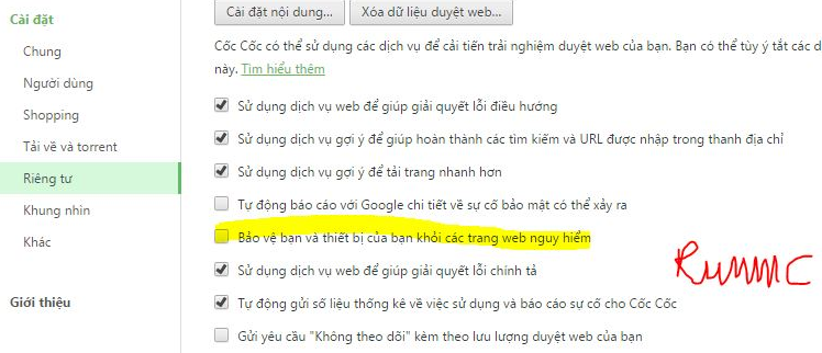 cốc cốc chặn download