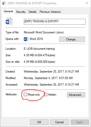 documents opening as Read-Only